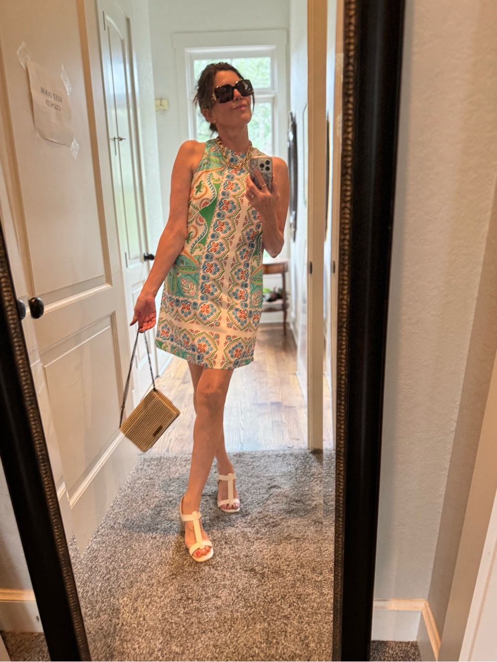Mango Paisley Print Shift Dress | Sleeveless | Mediterranean Resort Style